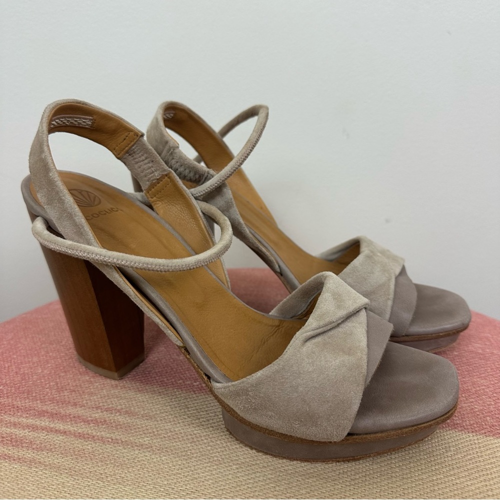 Coclico Uhoh Heel Faun Leather & Stone Suede